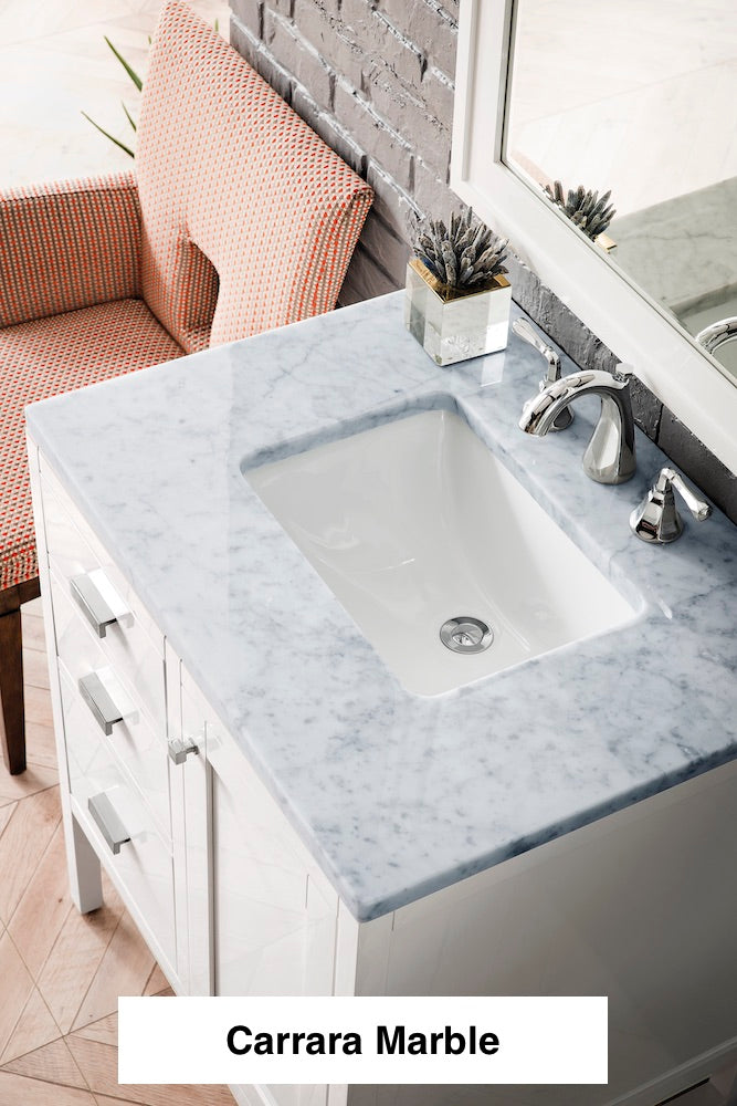 30" Addison Single Sink Bathroom Vanity, Glossy White