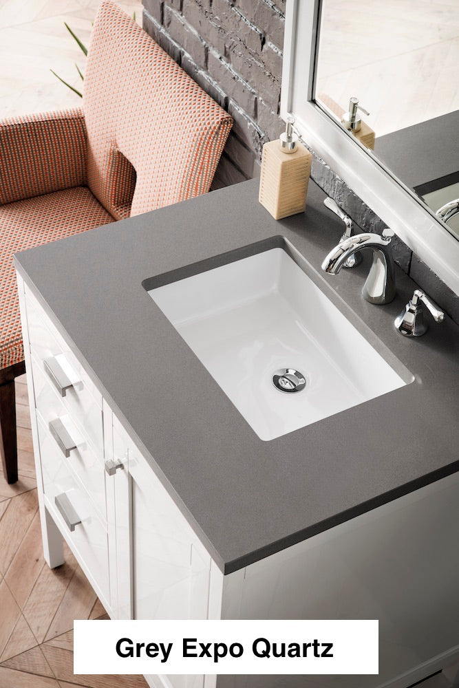 30" Addison Single Sink Bathroom Vanity, Glossy White