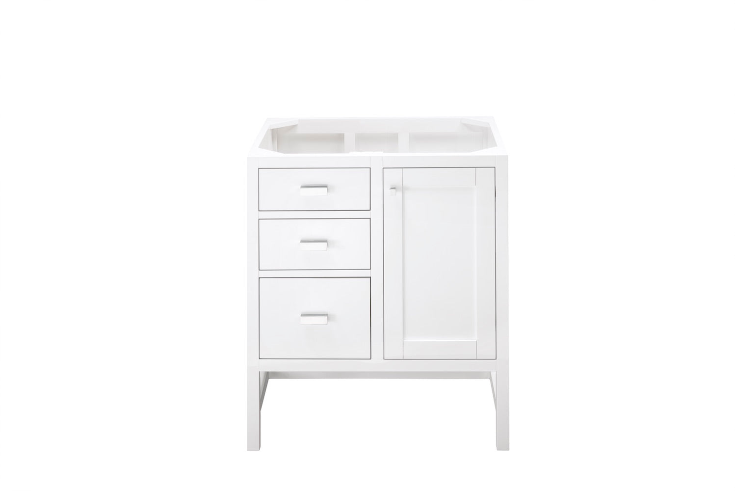 30" Addison Single Sink Bathroom Vanity, Glossy White