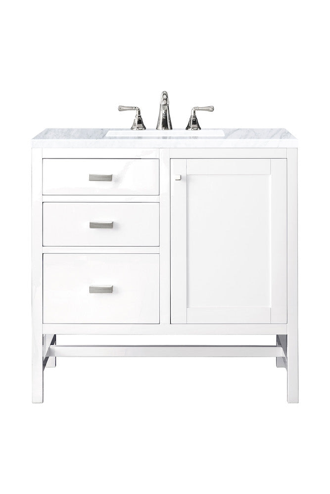36" Addison Single Sink Bathroom Vanity, Glossy White