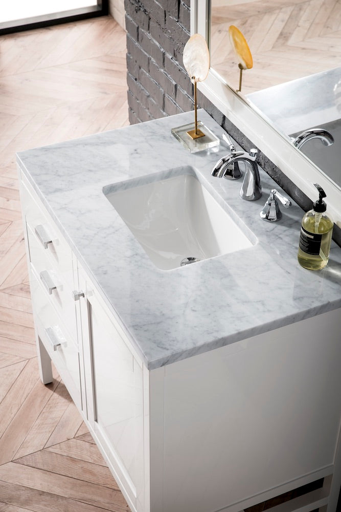 36" Addison Single Sink Bathroom Vanity, Glossy White