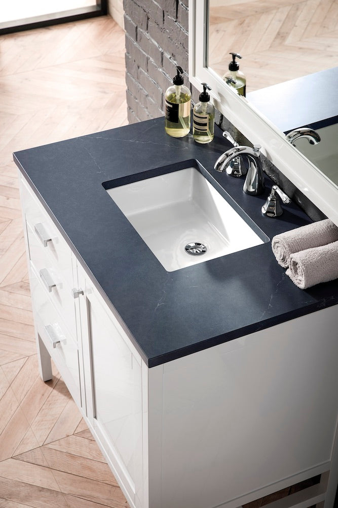 36" Addison Single Sink Bathroom Vanity, Glossy White