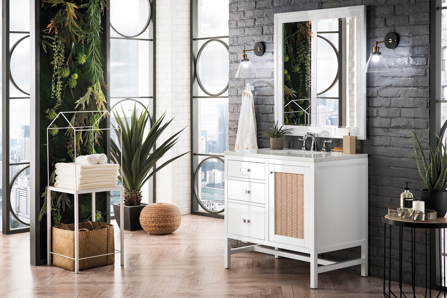 36" Addison Single Sink Bathroom Vanity, Glossy White