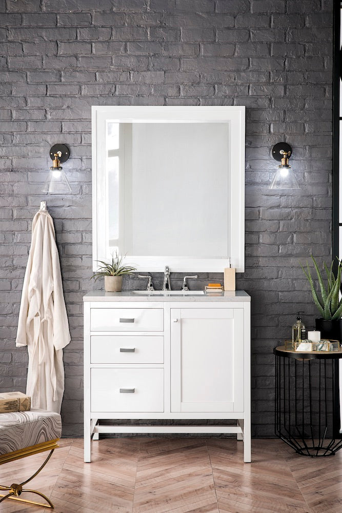 36" Addison Single Sink Bathroom Vanity, Glossy White