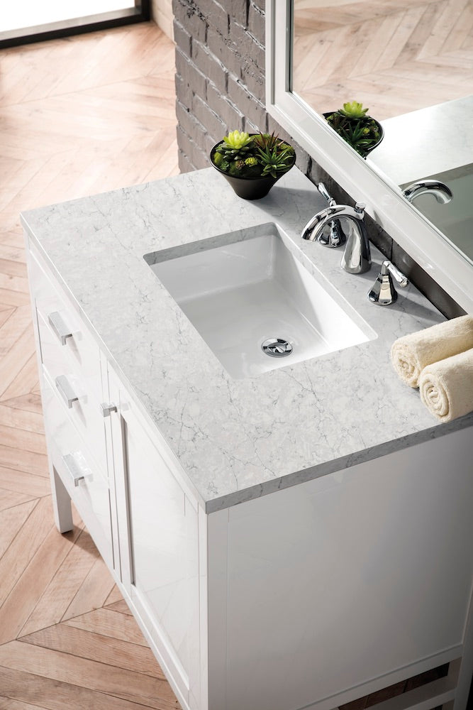 36" Addison Single Sink Bathroom Vanity, Glossy White