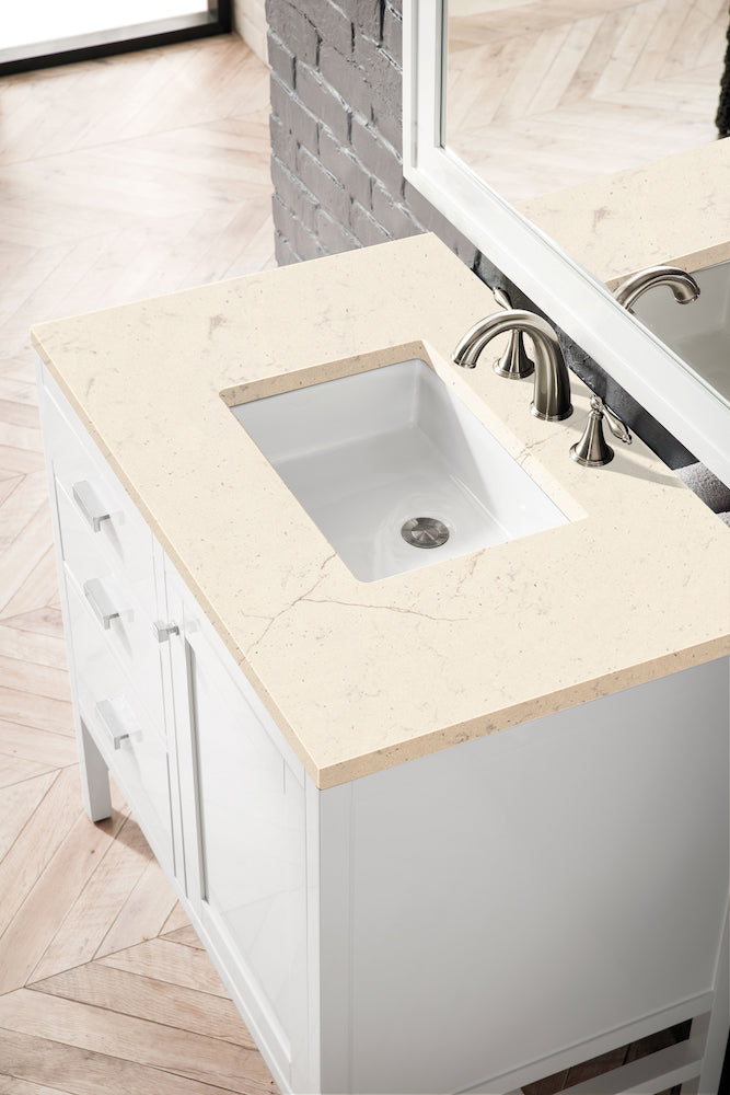 36" Addison Single Sink Bathroom Vanity, Glossy White
