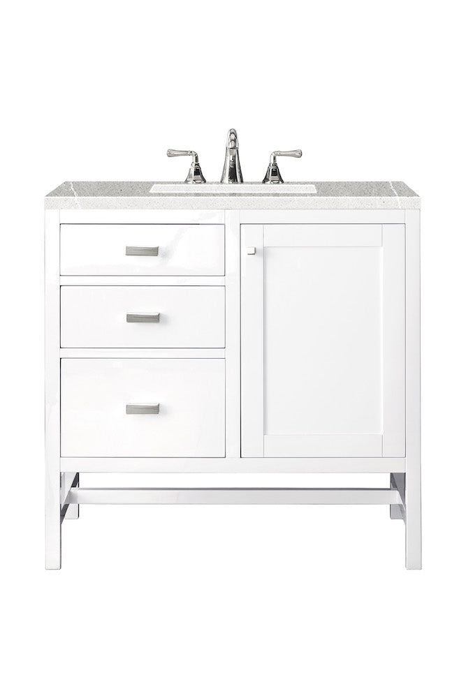 36" Addison Single Sink Bathroom Vanity, Glossy White
