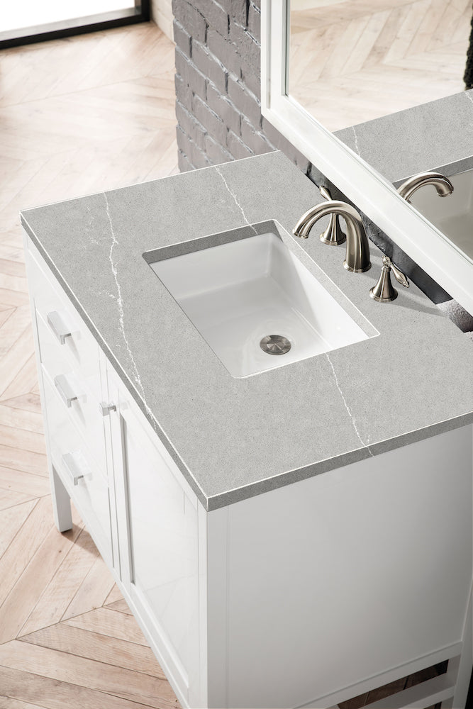 36" Addison Single Sink Bathroom Vanity, Glossy White