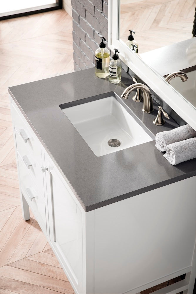 36" Addison Single Sink Bathroom Vanity, Glossy White