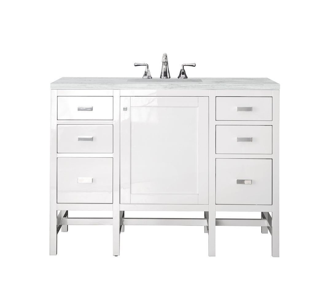 48" Addison Single Sink Bathroom Vanity, Glossy White