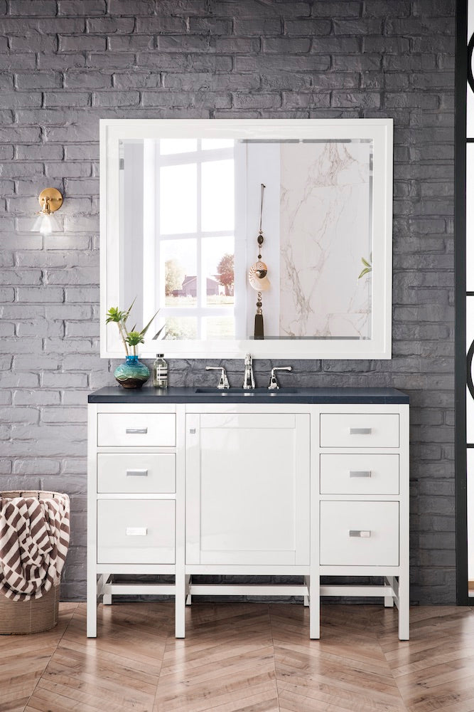 48" Addison Single Sink Bathroom Vanity, Glossy White