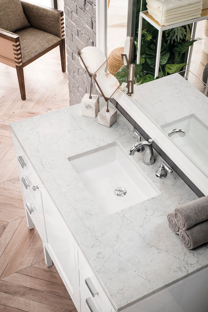 48" Addison Single Sink Bathroom Vanity, Glossy White