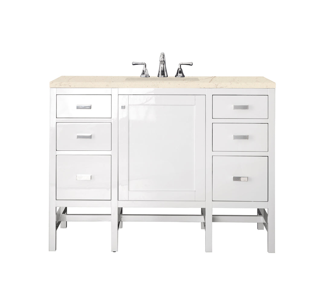 48" Addison Single Sink Bathroom Vanity, Glossy White