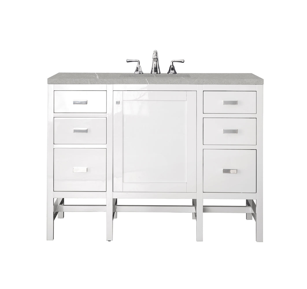 48" Addison Single Sink Bathroom Vanity, Glossy White