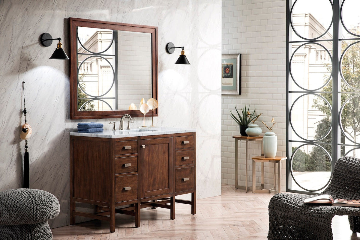 48" Addison Mirror, Mid Century Acacia