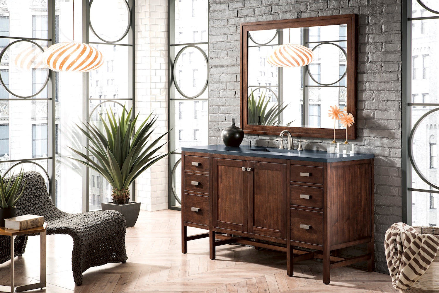 60" Addison Single Sink Bathroom Vanity, Mid Century Acacia