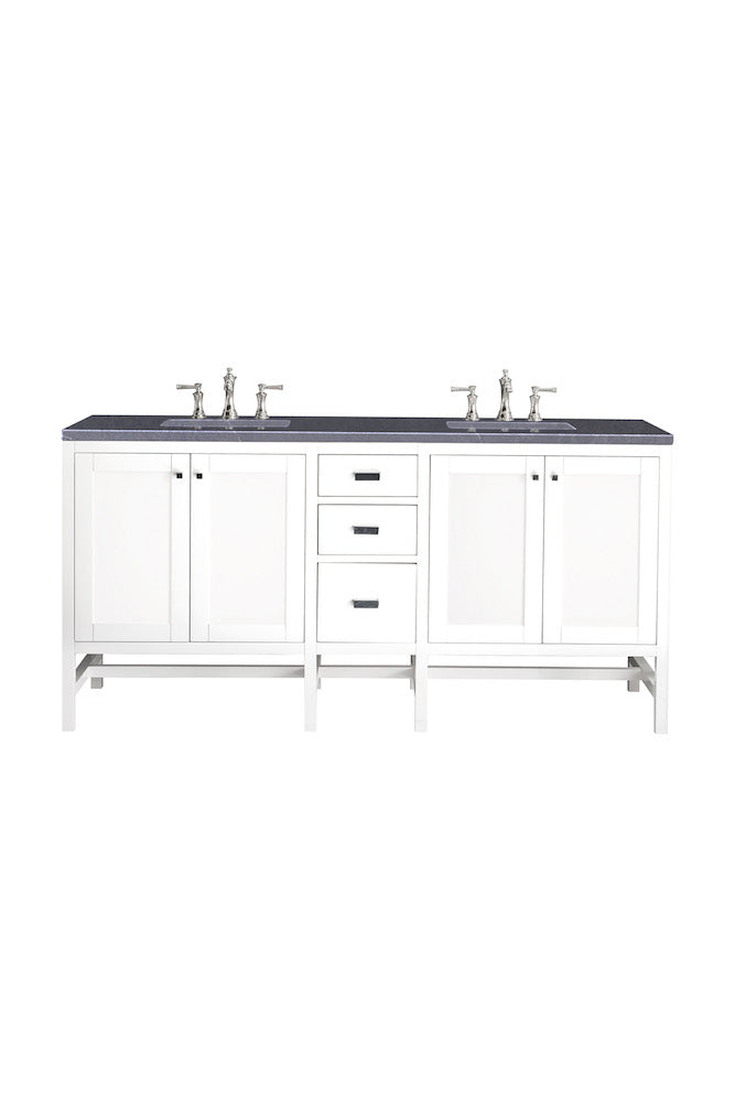 72" Addison Double Sink Bathroom Vanity, Glossy White