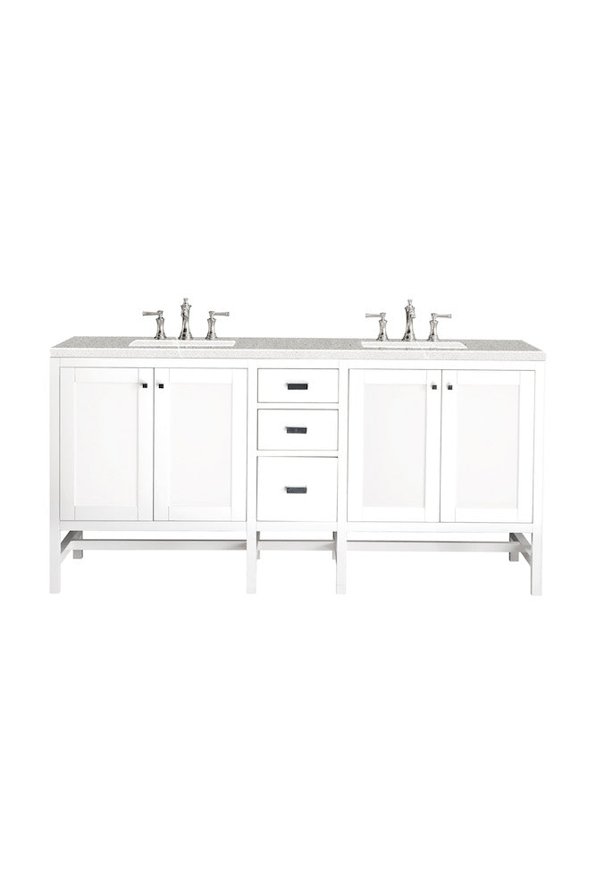 72" Addison Double Sink Bathroom Vanity, Glossy White