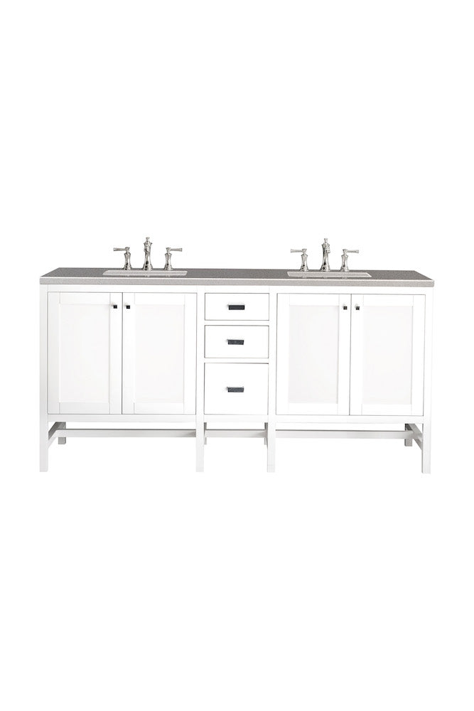 72" Addison Double Sink Bathroom Vanity, Glossy White