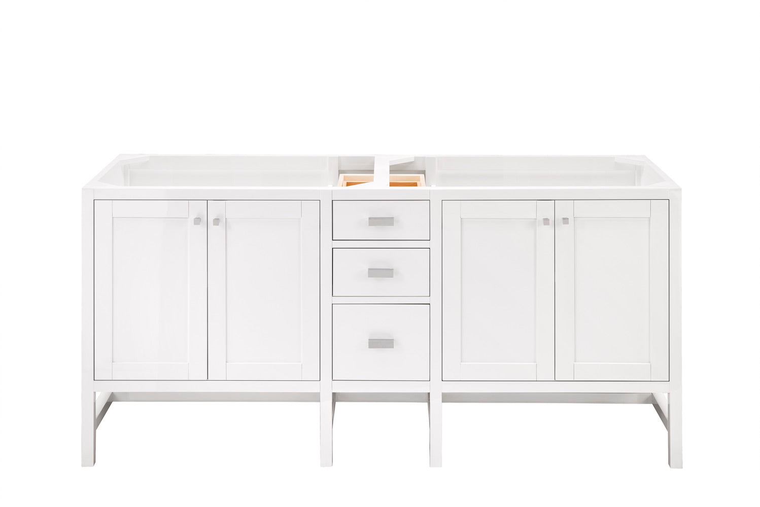 72" Addison Double Sink Bathroom Vanity, Glossy White