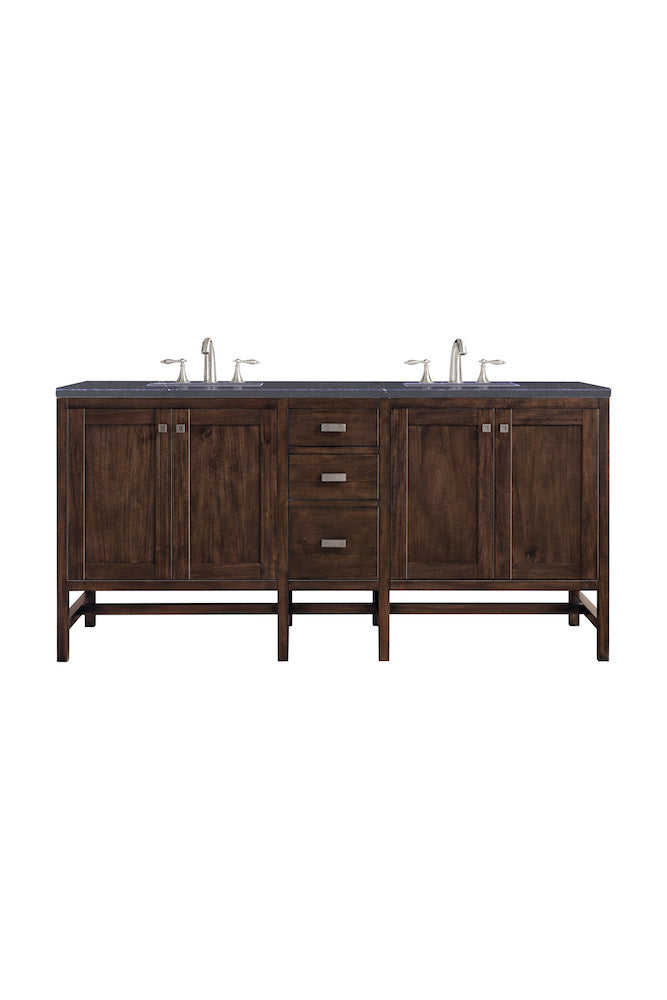 72" Addison Double Sink Bathroom Vanity, Mid Century Acacia
