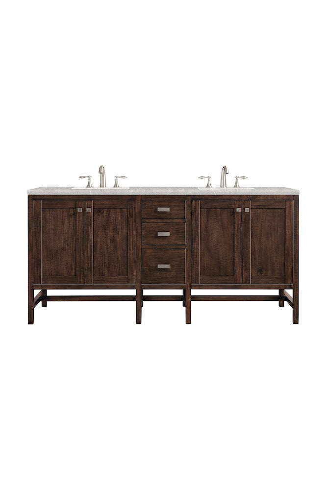72" Addison Double Sink Bathroom Vanity, Mid Century Acacia