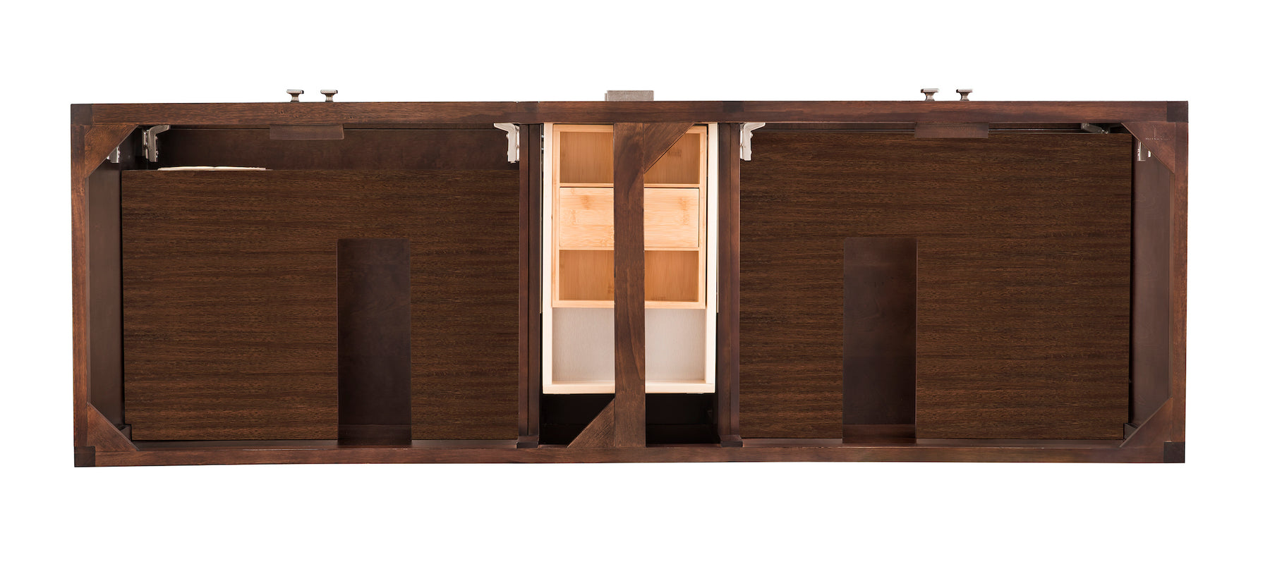 72" Addison Double Sink Bathroom Vanity, Mid Century Acacia