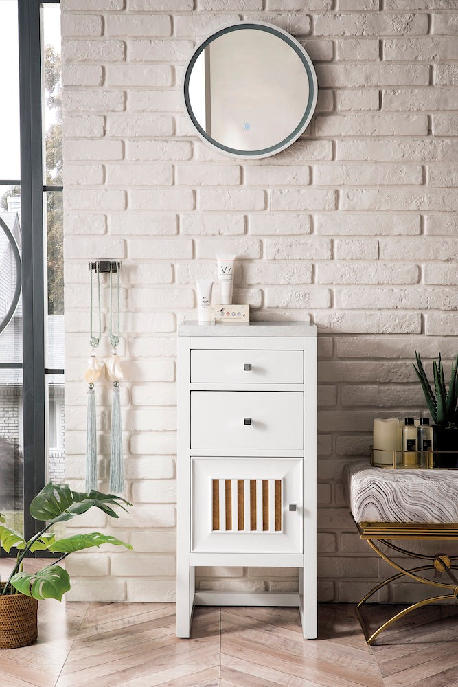 15" Athens Storage Cabinet w/ Drawers, Glossy White