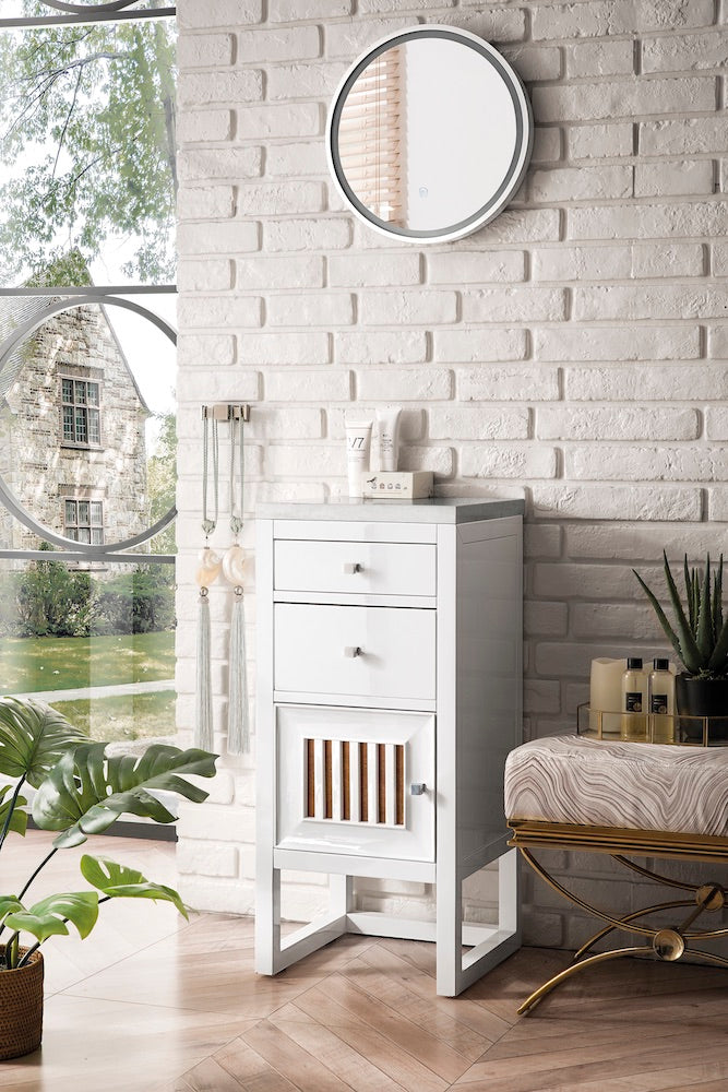 15" Athens Storage Cabinet w/ Drawers, Glossy White