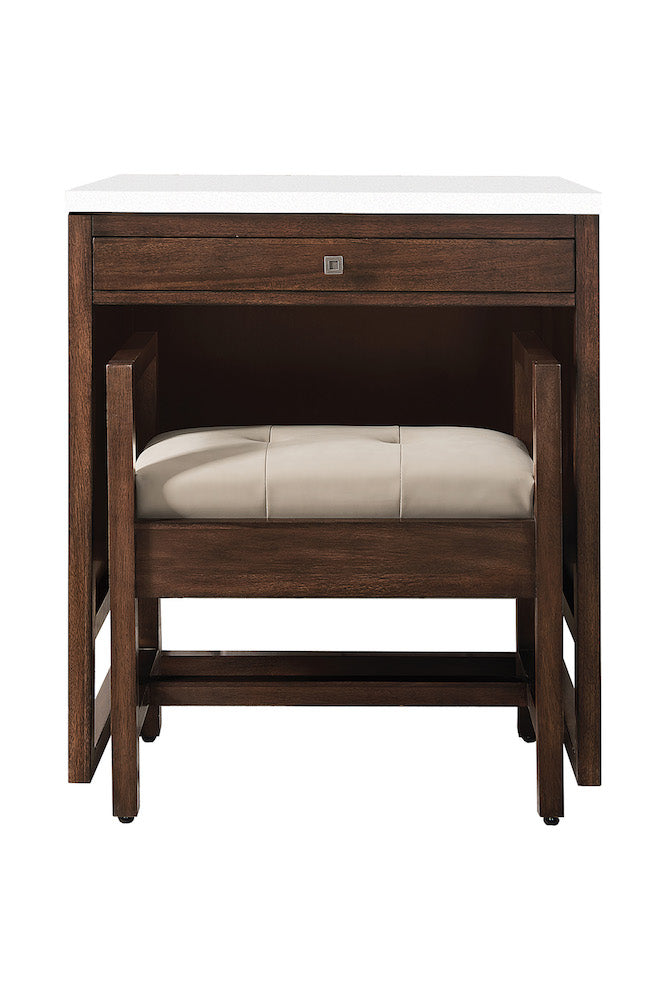 30" Athens Makeup Counter, Mid Century Acacia