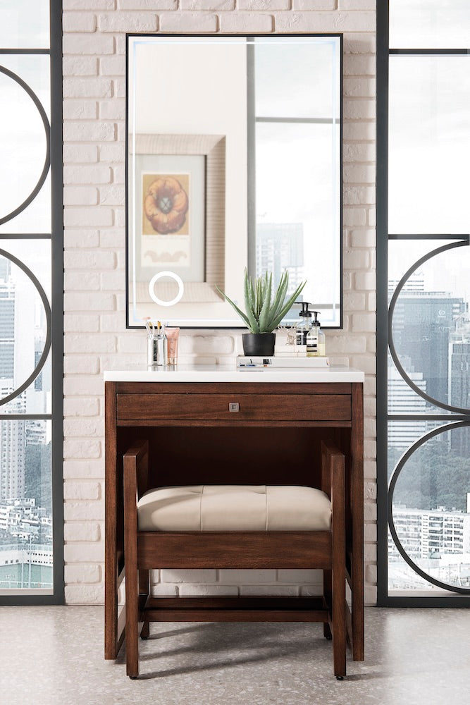 30" Athens Makeup Counter, Mid Century Acacia