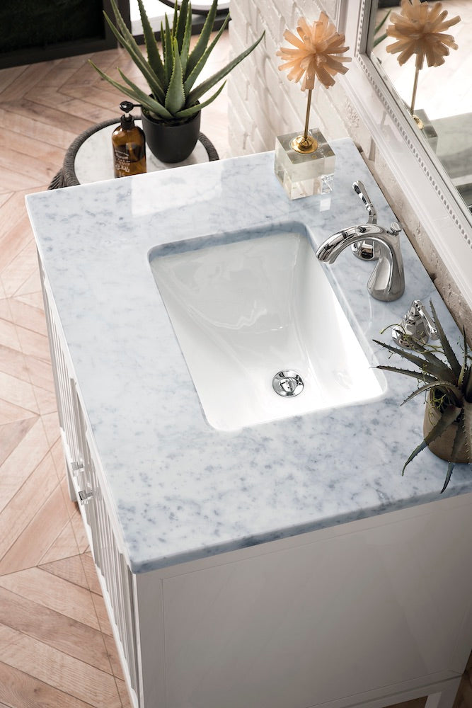 30" Athens Single Sink Bathroom Vanity, Glossy White