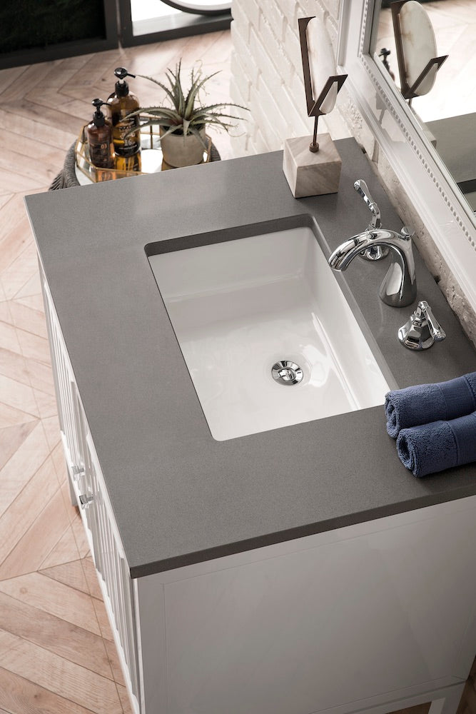 30" Athens Single Sink Bathroom Vanity, Glossy White