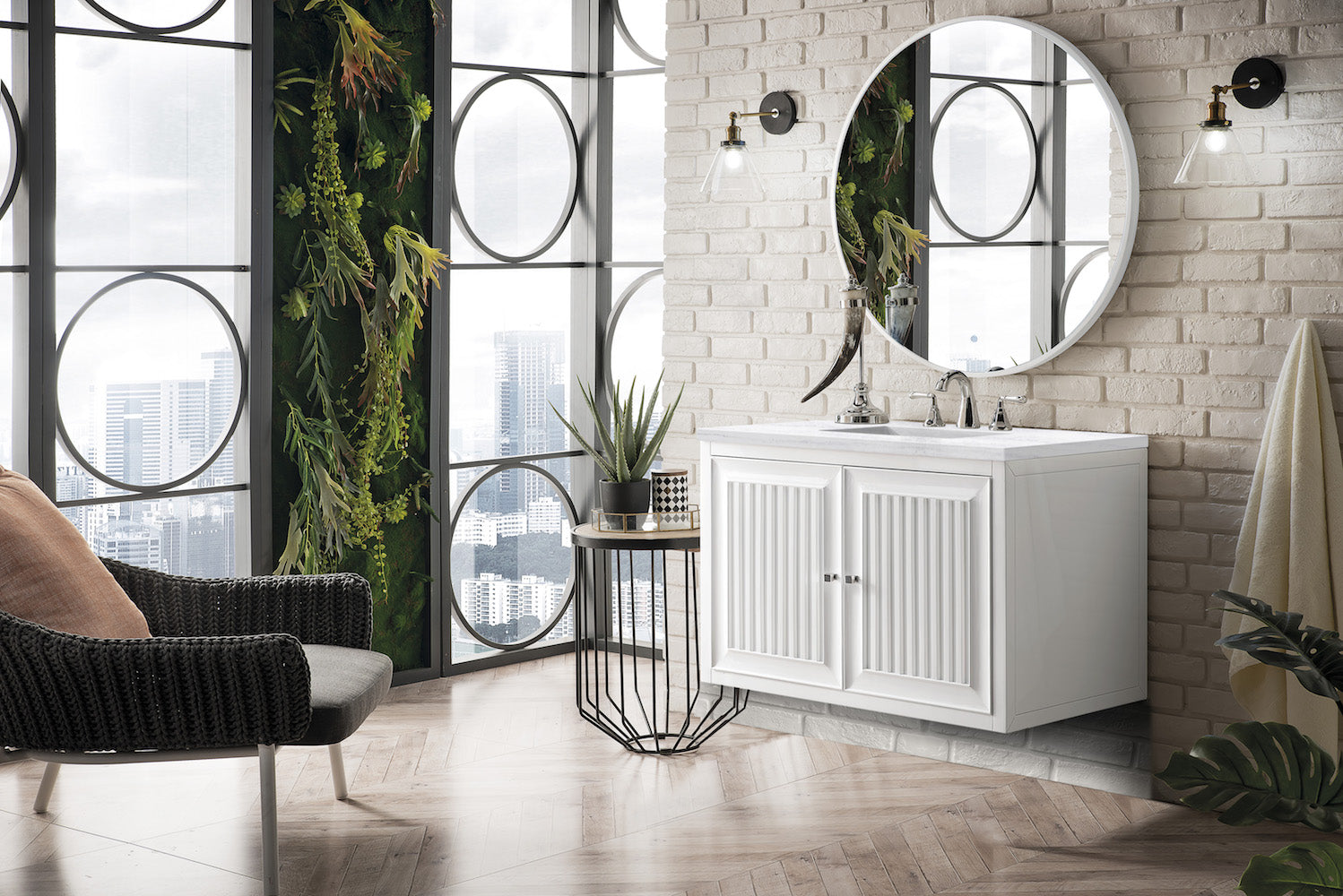 36" Athens Single Sink Bathroom Vanity, Glossy White