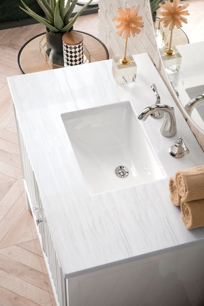 36" Athens Single Sink Bathroom Vanity, Glossy White