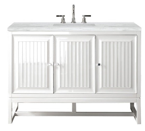48" Athens Single Sink Bathroom Vanity, Glossy White