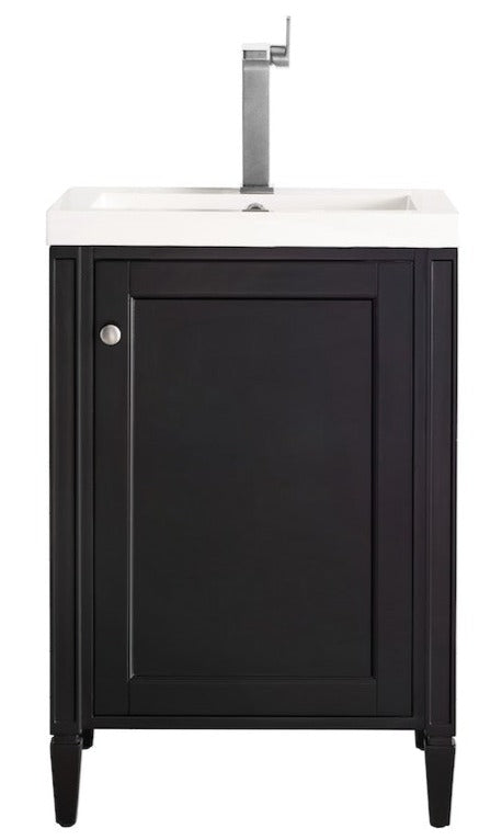 24" Britannia Single Bathroom Vanity, Black Onyx w/ Countertop