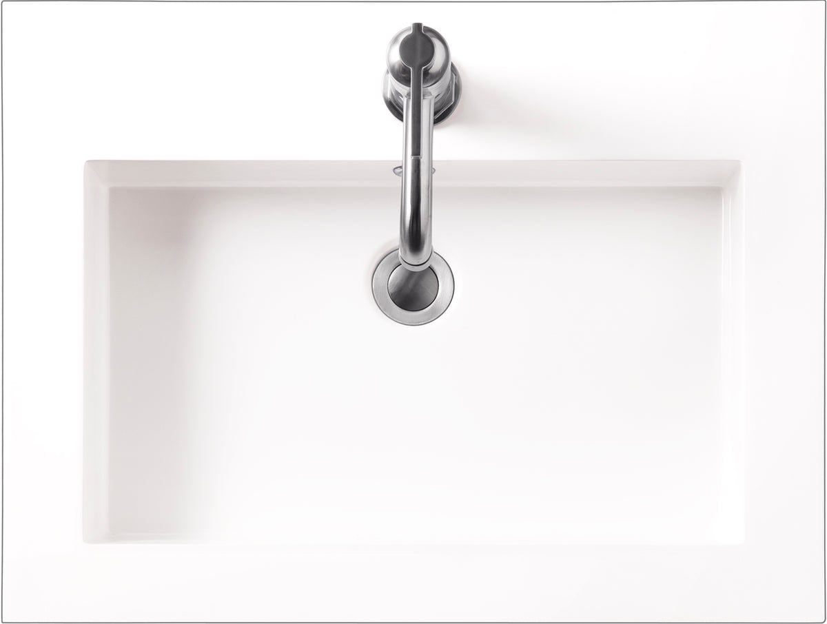 24" Single Resin Countertop, Glossy White