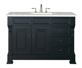 48" Brookfield Single Bathroom Vanity, Antique Black