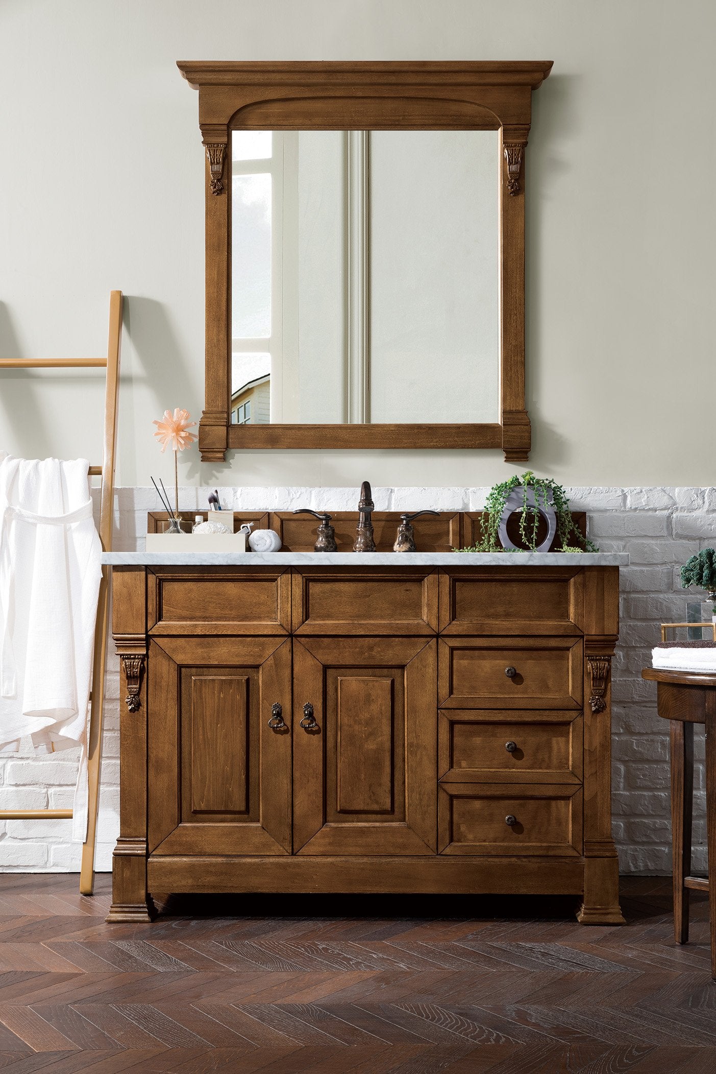 48" Brookfield Country Oak w/ Drawers Single Bathroom Vanity, James Martin Vanities - vanitiesdepot.com