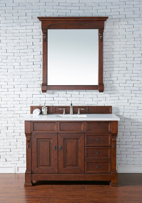 48" Brookfield Single Bathroom Vanity, Warm Cherry