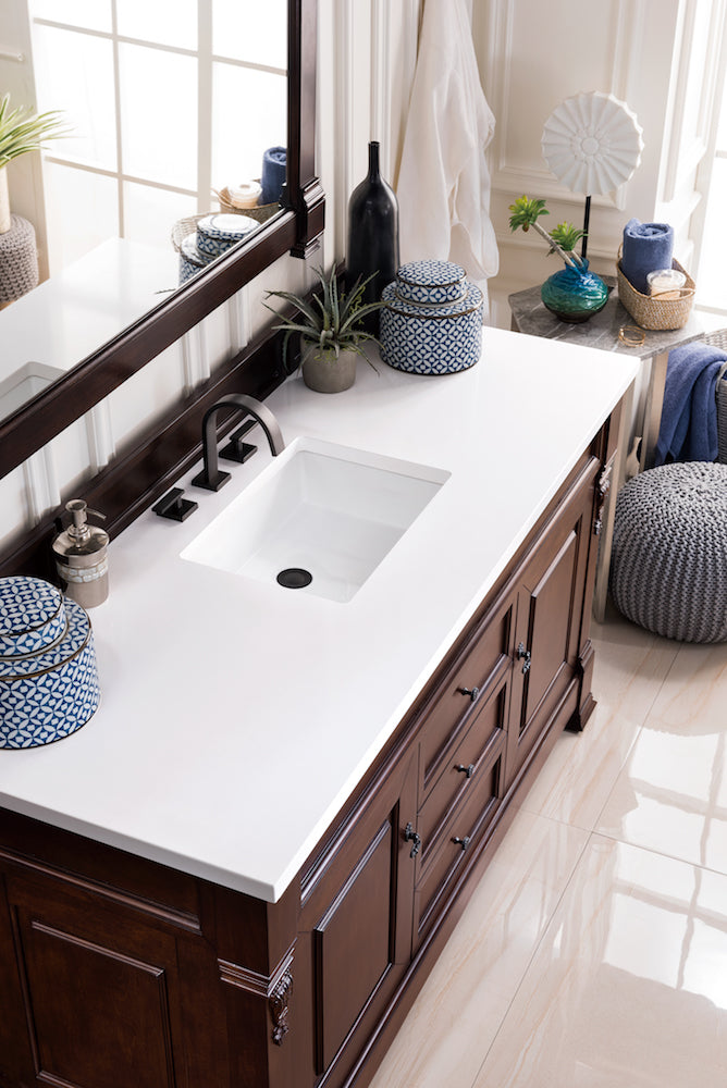 60" Brookfield Single Bathroom Vanity, Burnished Mahogany
