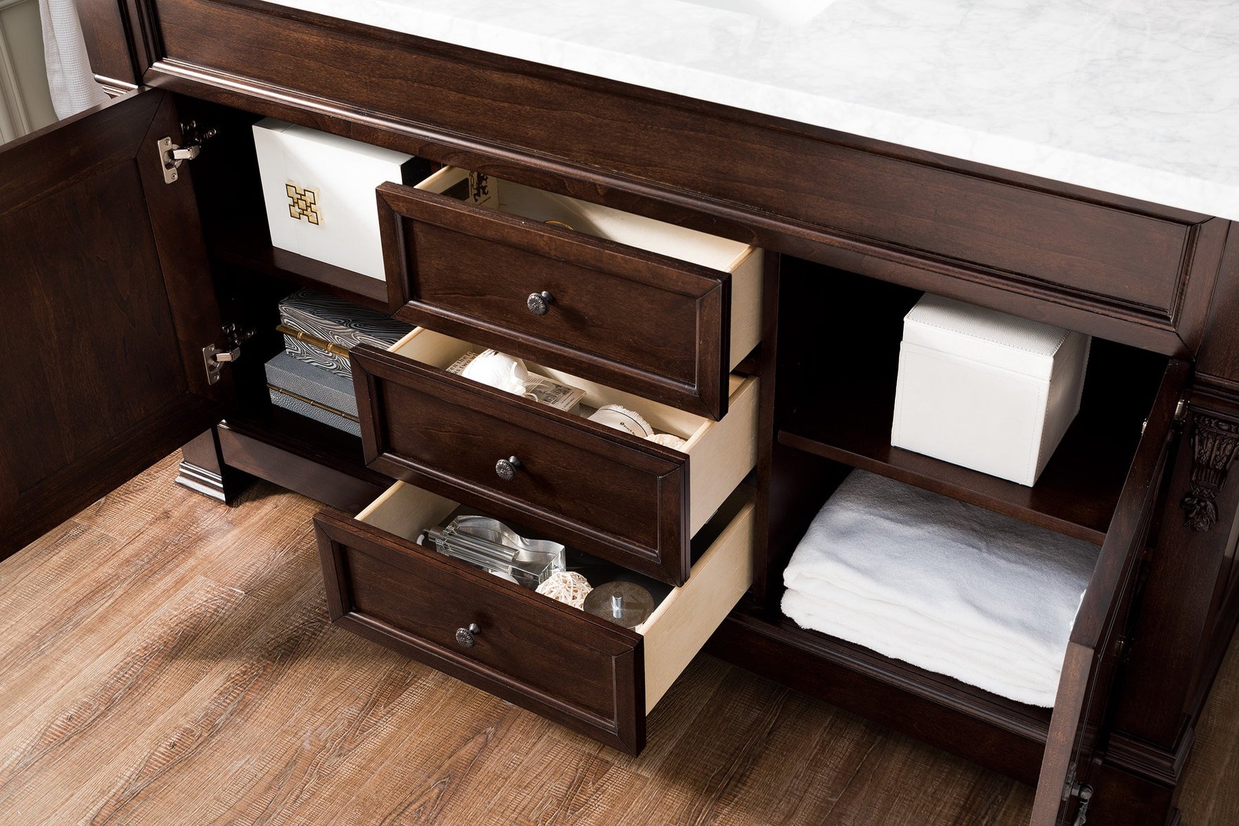 60" Brookfield Burnished Mahogany Single Bathroom Vanity, James Martin Vanities - vanitiesdepot.com