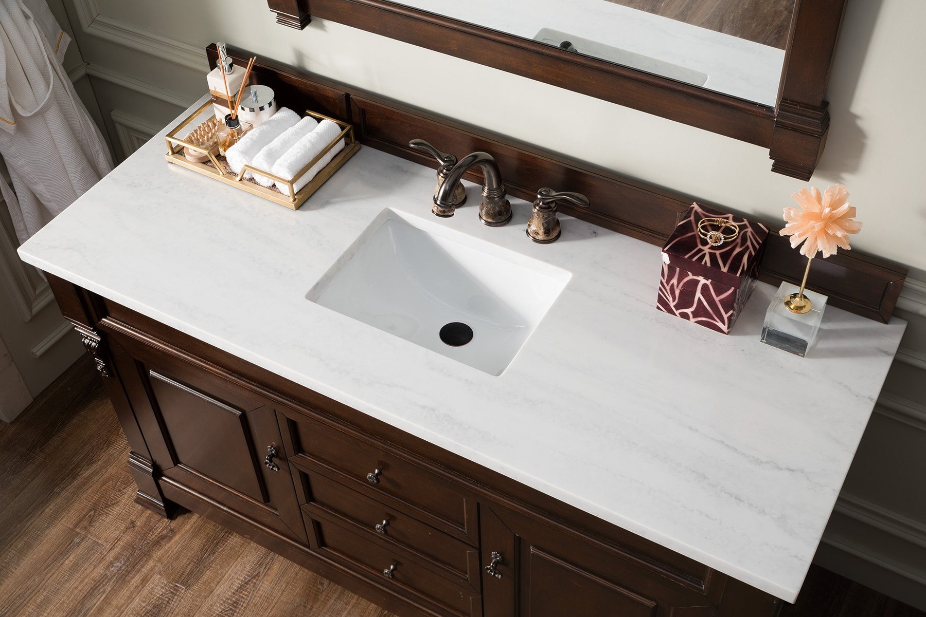 60" Brookfield Burnished Mahogany Single Bathroom Vanity, James Martin Vanities - vanitiesdepot.com