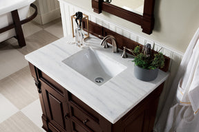 36" Brookfield Burnished Mahogany Single Bathroom Vanity w/Drawers, James Martin Vanities - vanitiesdepot.com