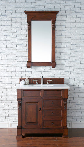 36" Brookfield Single Bathroom Vanity, Warm Cherry