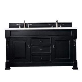 60" Brookfield Double Vanity Bathroom Vanity, Antique Black