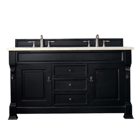 60" Brookfield Double Vanity Bathroom Vanity, Antique Black