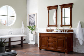 60" Brookfield Warm Cherry Double Bathroom Vanity, James Martin Vanities - vanitiesdepot.com