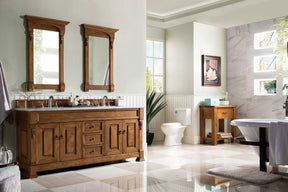 72" Brookfield Country Oak Double Bathroom Vanity, James Martin Vanities - vanitiesdepot.com